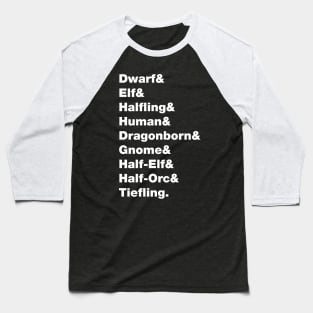 Create Your Character (Race) Baseball T-Shirt